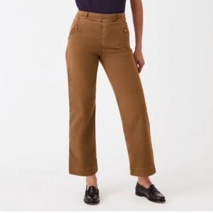 Spanx Stretch Twill Crop Wide Leg Brown Pants